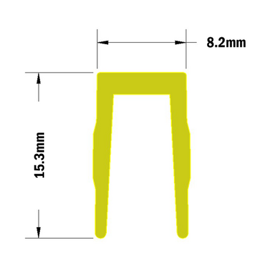 61-010-2 MODULAR SOLUTIONS PVC COVER PROFILE<br>YELLOW, 2M